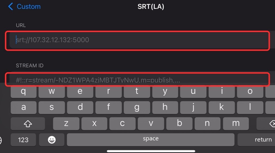 Introduce los datos de tu servidor Cloud OBS