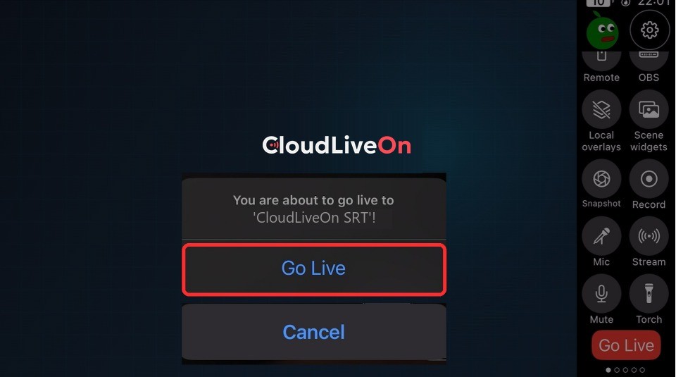Ponte en directo (Go Live)